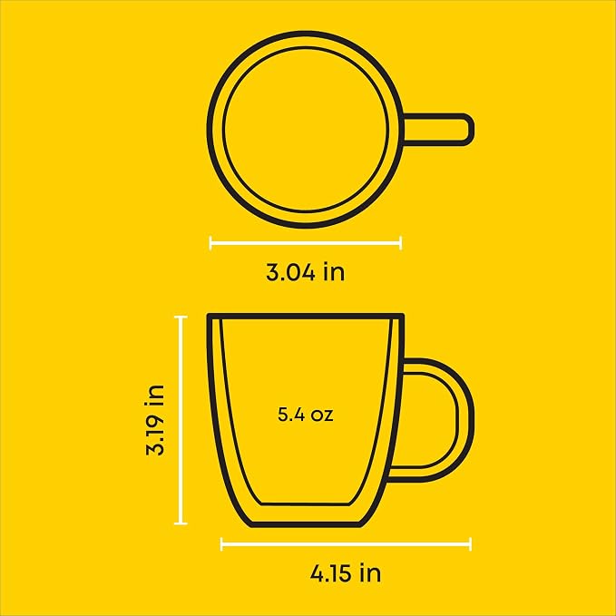 JoyJolt Savor Double Wall Insulated Glasses Espresso Mugs - Image 2