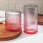 Ribbed Drinking Glasses 8pcs, 12oz and 10oz Glassware, Tumbler Glasses Cup Set by Lumkit