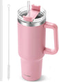 40 oz Tumbler with Handle and Straw, Reusable Stainless Steel Insulated Water by TaroKitc