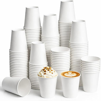 8 oz Paper Coffee Cups, 300 Pack Bulk White Disposable Paper Cups by Unknown