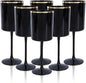 Ciaell 12 Pack Black and Gold Plastic Wine Glasses by Ciaell