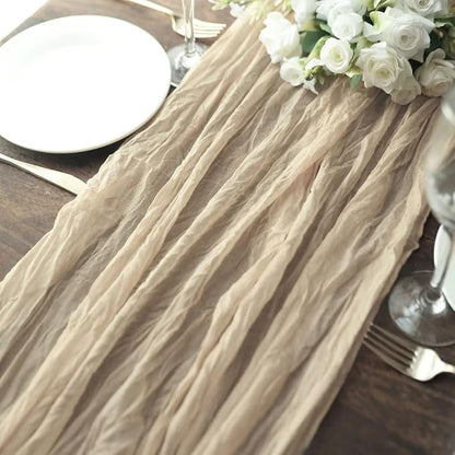 12 Pack Beige Cheesecloth Table Runner 10ft Boho Gauze Cheese Cloth Table - Image 3