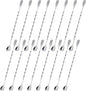Boao 16 Pcs 10 Inch Long Bar Spoon Cocktail Spoon Stirring Mixing Stainless by Boao
