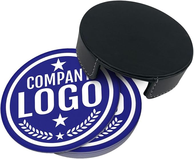 Custom Leather Coasters with Logo - Image 4