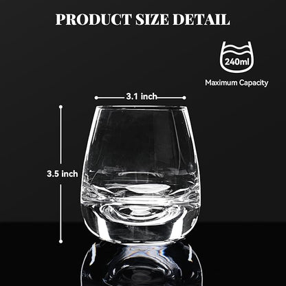 Old Fashioned Whiskey Glasses - Set of 4-8 oz Premium Crystal Clear Tumblers for Scotch Bourbon and Cocktails