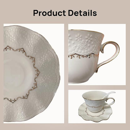 Tea Cup and Saucer Set for 1, 6.8 Oz | Coffee Cup - Image 4