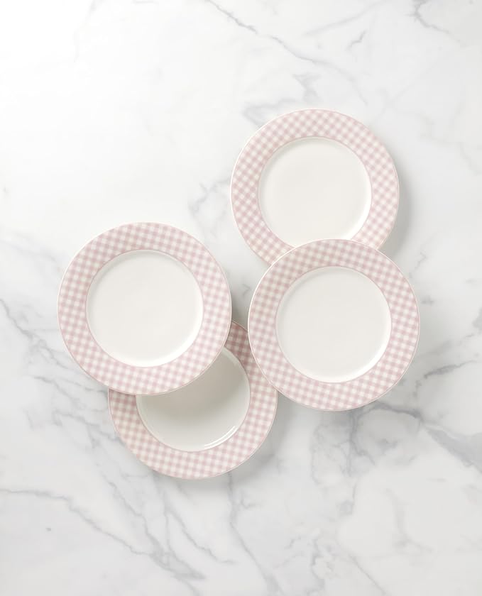 Lenox Gingham Pink Porcelain Valentine's Day Dinner Plate Set - Image 3