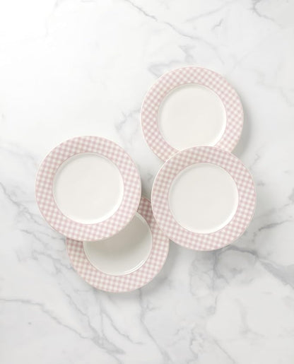 Lenox Gingham Pink Porcelain Valentine's Day Dinner Plate Set - Image 3