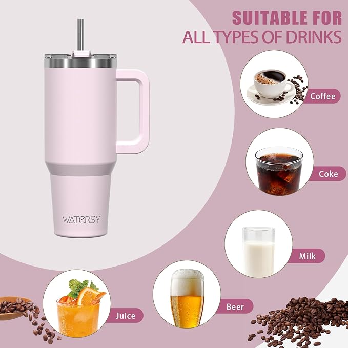 20 oz Tumbler with Handle, Tumbler with Lid and Straw, Double Wall Insulated - Image 6