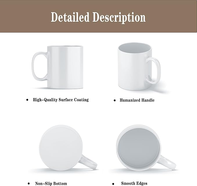 TANGLONG 11oz White Ceramic Sublimation Cups, Ceramic Cup, Sublimation Mugs - Image 3