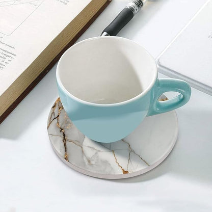 Minimalist White Marble Coasters Set of 4 Absorbent Coasters - Image 5