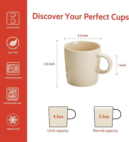 Sweese 4-Pack Porcelain Espresso Cups, 3.5 Fluid Ounces nan nan - Image 2