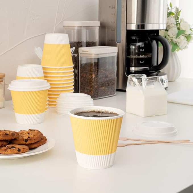Restaurantware 8 Ounce Double Wall Disposable Coffee Cups, 500 Insulated Light - Image 11