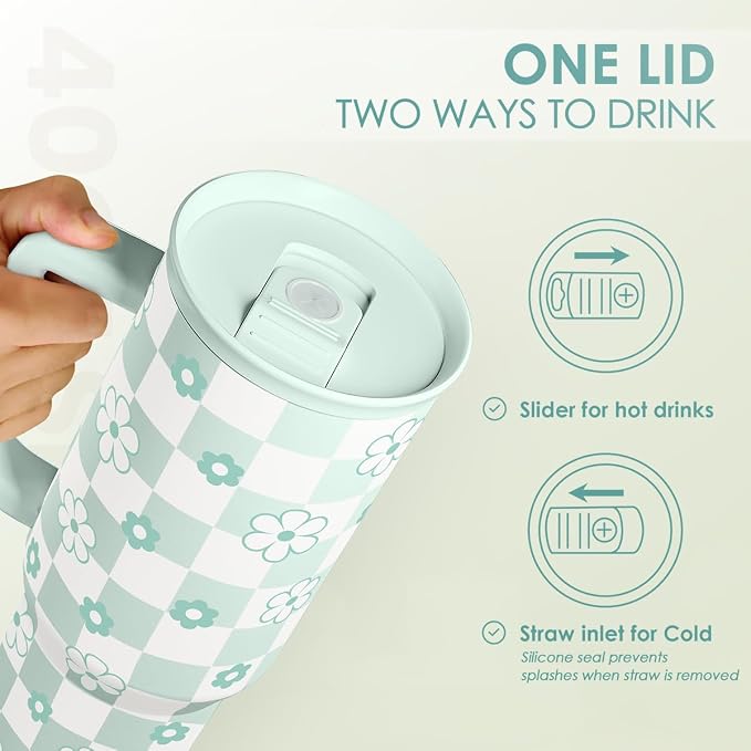 SANDJEST 40oz Daisy Flower Tumbler - Image 4