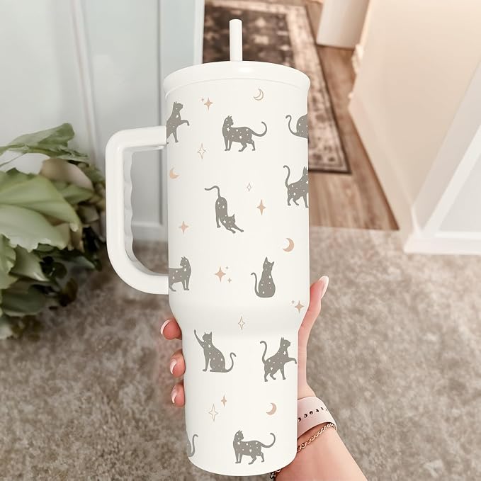 Gift for Cat Lovers Cat Mom – 40oz Stainless Steel Tumbler - Image 7