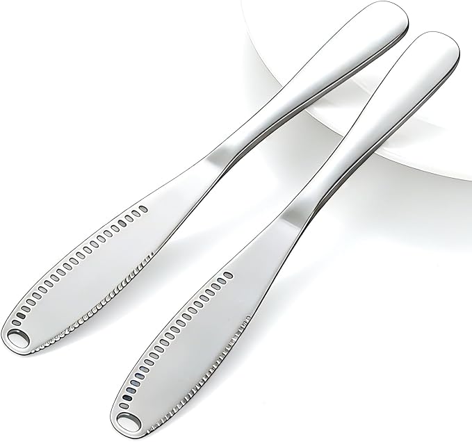 2PCS Upgraded 3-in-1 Butter Knife Spreader and Curler, Professional Stainless by Unknown