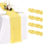 4 Pack Cheesecloth Table Runner 10FT Light Yellow Table Runner Boho Gauze by Showgeous