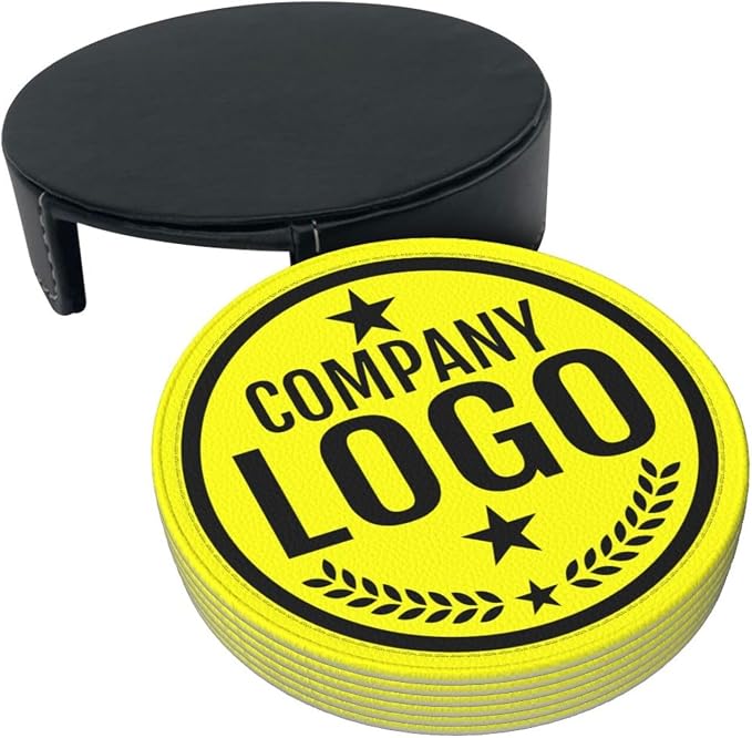 Custom Leather Coasters with Logo - Image 3