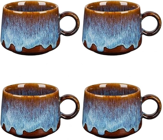 Japanese Tea Cups Set of 4pcs, 7oz Elegant Ceramic Matcha Cups by Unknown