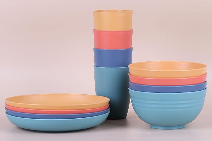 Wheat Straw Unbreakable Cup - 12 oz Reusable Drinking Glasses Sets - Image 6