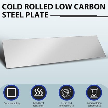 12 x 48 Inch 16 Gauge Mild Steel Sheet Metal Plate, Square Weldable Carbon Cold Rolled Panels for Industrial DIY Welding, Craft Use Accessories, Easy Formability Smooth Surface