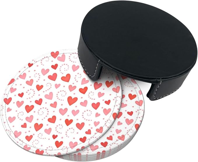 Romantic Colored Pink Heart Coasters - Image 7