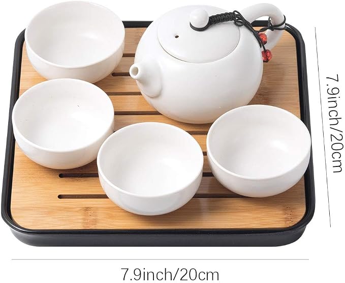 Chinese Tea Pot Cup Set with Tray Infuser - Image 3