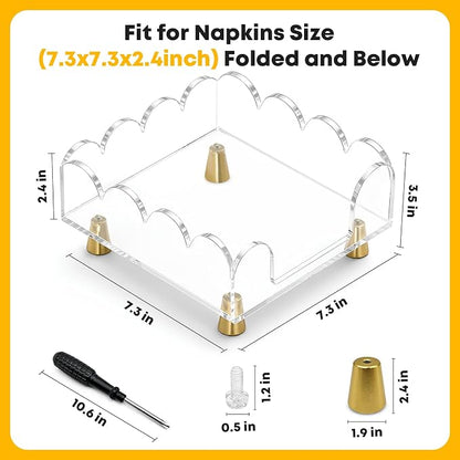 Scalloped Clear Acrylic Napkin Holder - Image 3