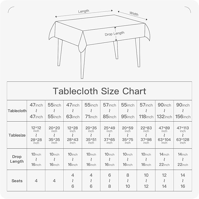 BALCONY & FALCON Rectangle Tablecloth Washable Wrinkle Resistant and Water Proof Table Cloth Decorative Linen Fabric Tablecloths for Dining Parties Kitchen Wedding and Outdoor Use (Lake Blue, 57x118)