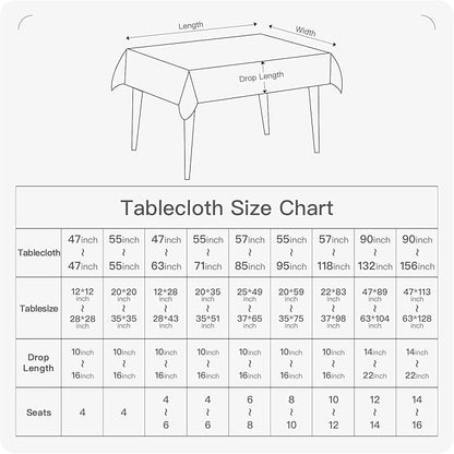 BALCONY & FALCON Square Tablecloth Washable Wrinkle Resistant and Water Proof Table Cloth Decorative Linen Fabric Tablecloths for Dining Party Kitchen Wedding Outdoor Use (Lake Blue, 47x47)