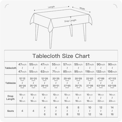 BALCONY & FALCON Rectangle Tablecloth Washable Wrinkle Resistant and Water Proof Table Cloth Decorative Linen Fabric Tablecloths for Dining Parties Kitchen Wedding and Outdoor Use (Beige, 90x156)