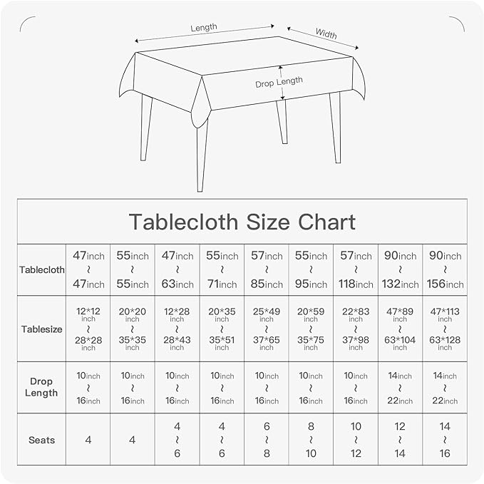 BALCONY & FALCON Rectangle Tablecloth Washable Wrinkle Resistant and Water Proof Table Cloth Decorative Linen Fabric Tablecloths for Dining Parties Kitchen Wedding and Outdoor Use (Navy Blue, 47x63)