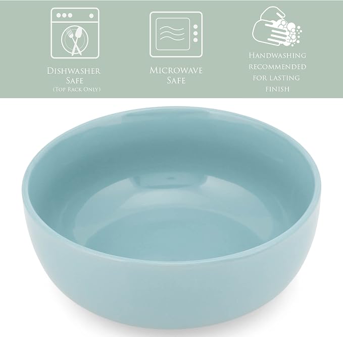 Elanze Designs Bistro Glossy Ceramic 7 inch Dinnerware Bowls Set of 4 - Image 2