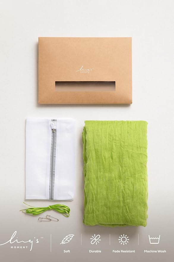 Ling's Moment Light Green Gauze Cheesecloth Table Runner, 14FT | Sage Green - Image 6