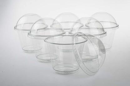 Golden Apple, 9oz-50sets Clear Plastic Cups with Clear Dome lids No Hole…