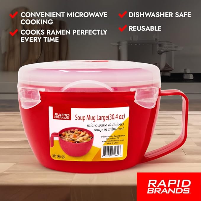 Rapid Soup Mug | Microwaveable Soup & Noodle Cooker | Enjoy Hot Soups Anytime | - Image 6