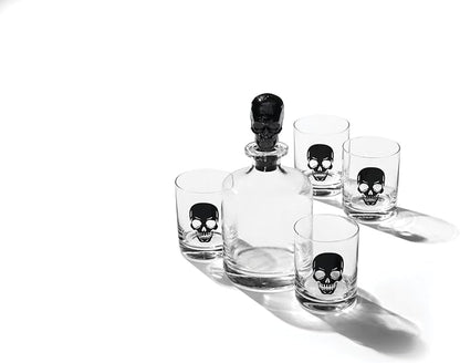 Oneida Barware, 5-Piece Skeleton Whiskey Set, 4 Drinking Glasses & 1 Decanter - Image 2
