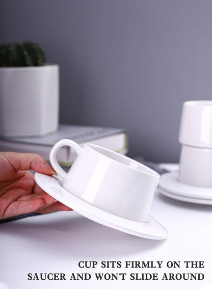 Kanwone Porcelain Stackable Cappuccino Cups - Image 3
