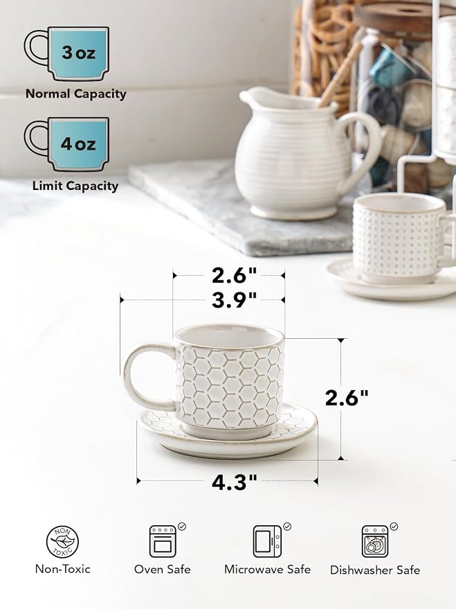 LE TAUCI 4 oz Stackable Espresso Cups - Image 3