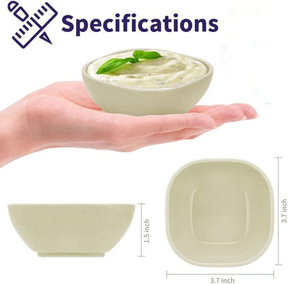 15 Pack Unbreakable Dipping Bowls, 4.5 OZ Soy Sauce Dishes,Wheat Straw Small Dessert Bowls,Small Prep Bowls，Dipping Sauce Cups, Dip Bowls for Side Dish, Snacks, BBQ，Ketchup