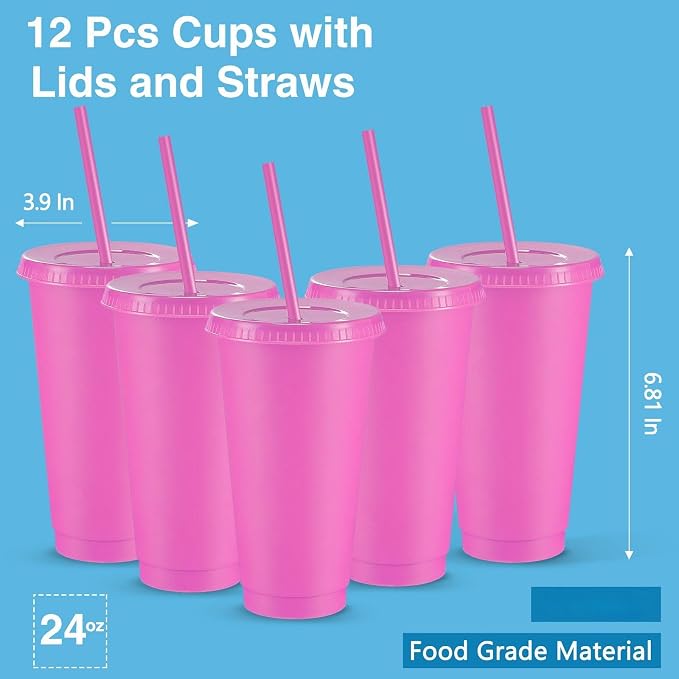 Amyhill 12 Pcs Reusable Plastic Cup - Image 2