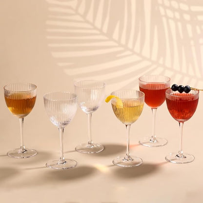 Physkoa Nick and Nora Cocktail Glasses Set of 6-5 oz 100% Lead-Free Crystal - Image 2