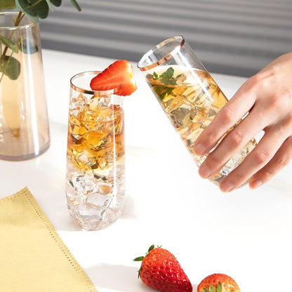 Ciaell 24 Pack Rose Gold Plastic Champagne Flutes - Image 4