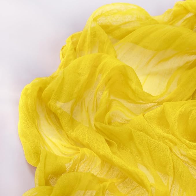 DeZerlor Lemon Yellow Cheesecloth Table Runners 6 Pack Summer Boho Runners | - Image 3