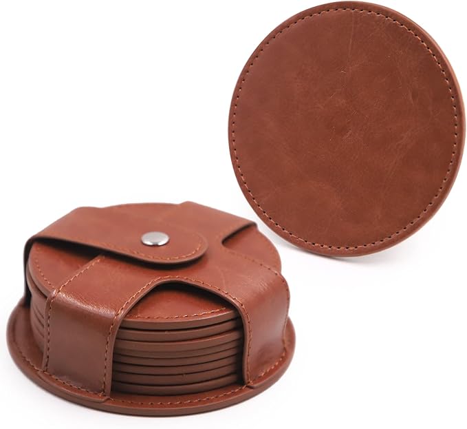 TOSSOW PU Leather Coaster 8 Pcs by TTOSSOW