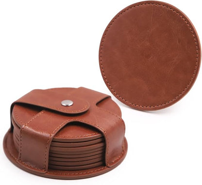 TOSSOW PU Leather Coaster 8 Pcs by TTOSSOW