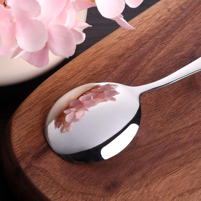 Buyer Star Bouillon Spoon Sets, 7-Inch Round Soup Spoons, Stainless Steel - Image 5