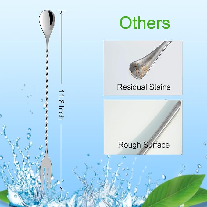 Bar Spoon Cocktail Mixing Stirrers, 12” - Image 2