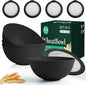 Wheat Straw Bowls with Lids, Unbreakable 40 OZ Salad Container by HOMIENLY