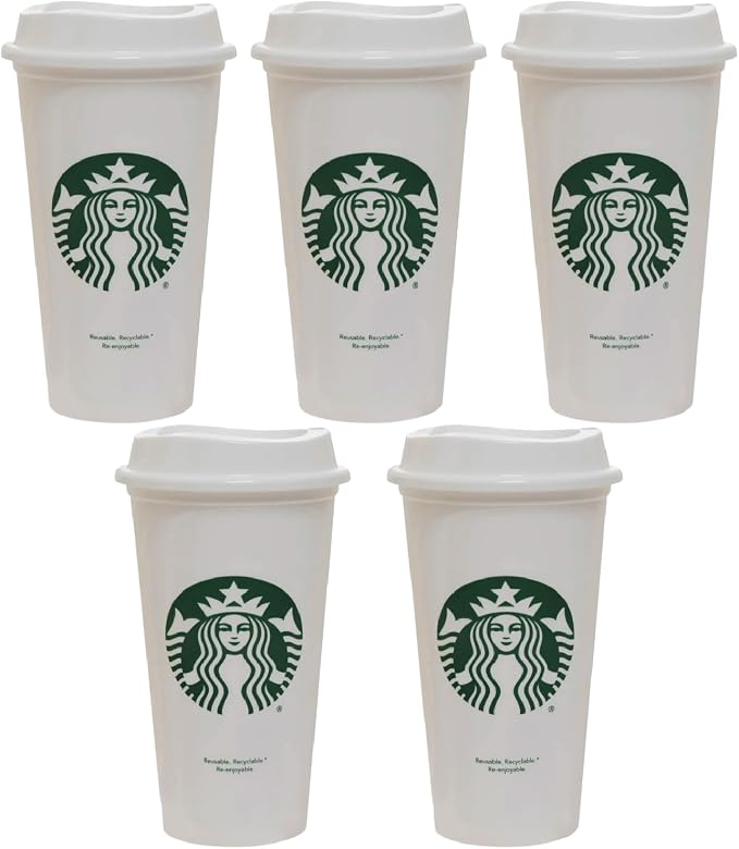 Starbucks Set of 5 16oz Reusable Hot Cups by Unknown